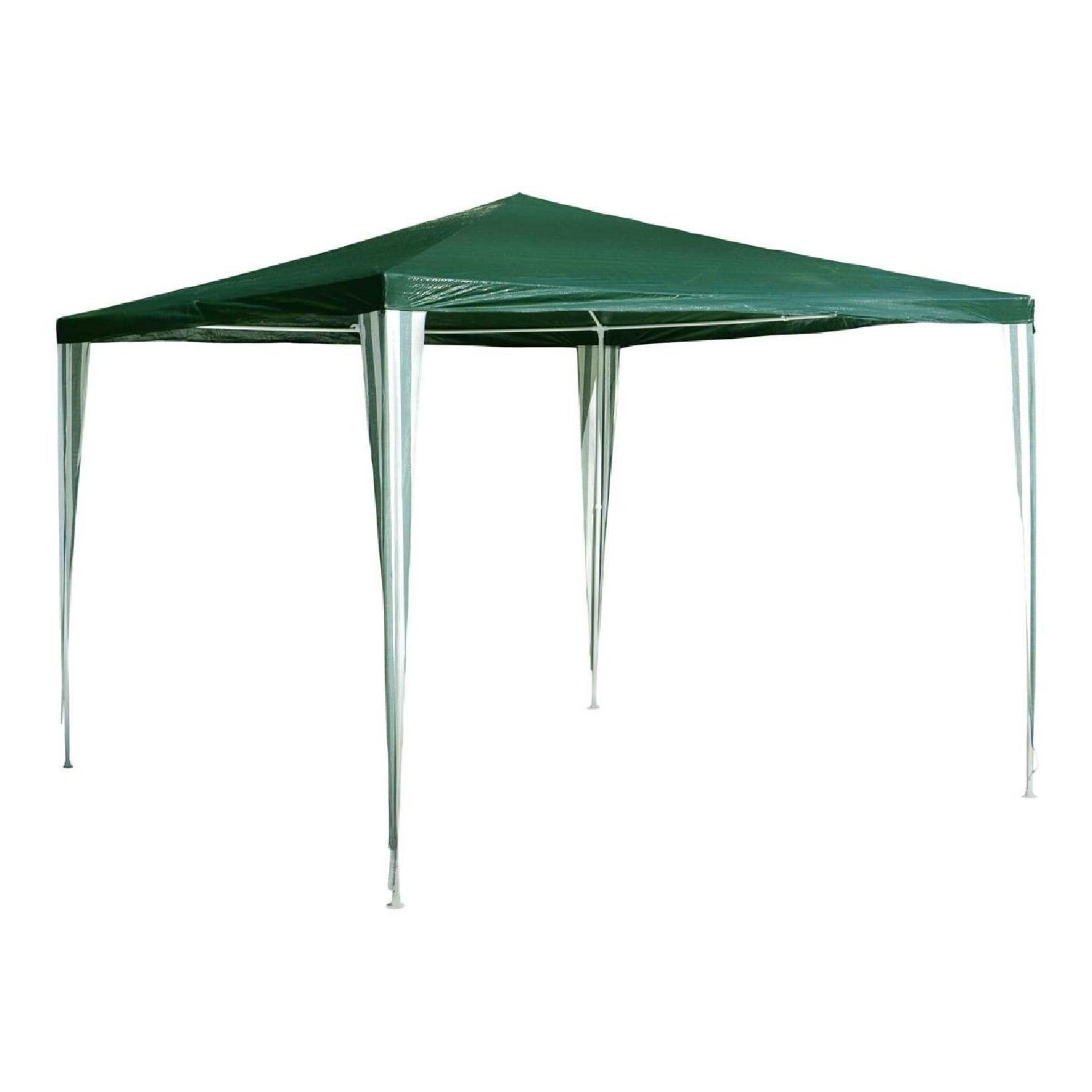 VCM Pavillon Maße ca. 3x3 m wasserabweisende 110g / m² PE Plane Partyzelt Gartenzelt mit Stahlgestell Festivalzelt Grün