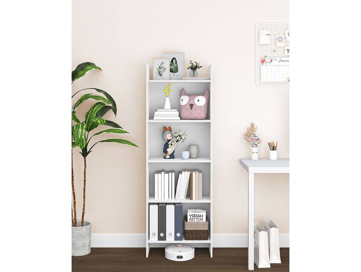 Hzuaneri Bibliothèque, étagère, étagère sur pied, étagère de bureau, avec 5 compartiments, ouverte, pour salon, bureau, blanc