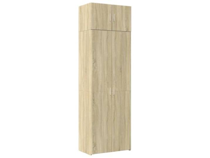 Helloshop26 Aufbewahrungsschrank, hoch, 70 x 42,5 x 225 cm, großer Raum, mehrere Fächer aus Holz, Eiche Sonoma 02_0055576