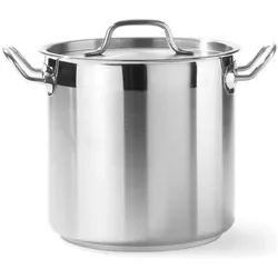 Hendi Kochtopf hoch mit Deckel 6 l 200x190 mm EDS Profi, Pfanne + Kochtopf, Silber