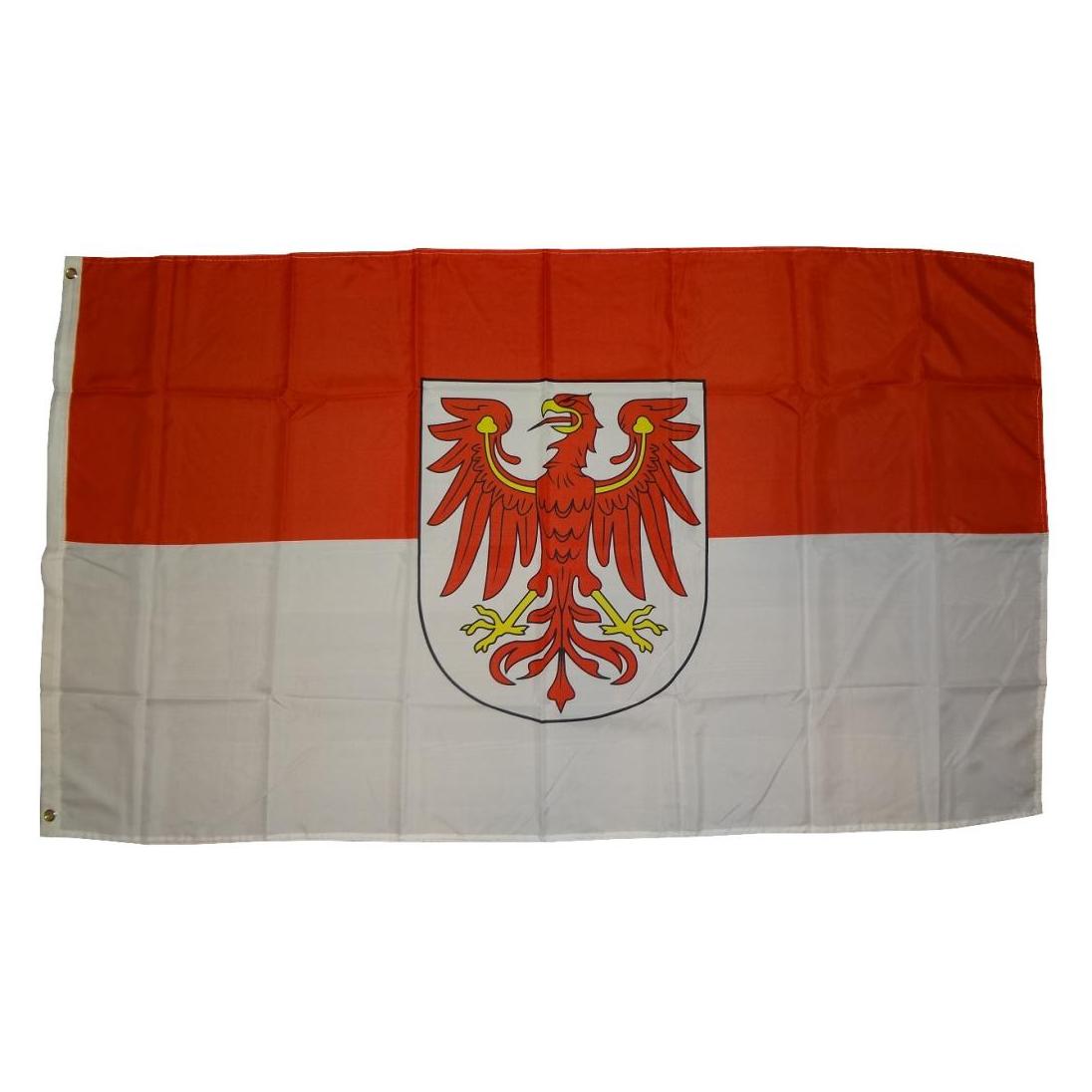 trends4cents Flagge Brandenburg 250 x 150 cm Fahne mit 3 Ösen 100g/m² Stoffgewicht Hissflagge Hiss (150 x 250 cm) (32205250)