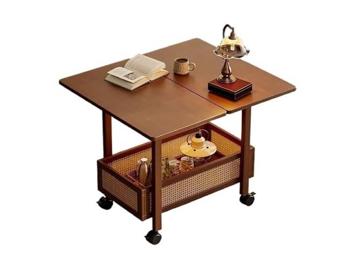 YCCHAH Sofatisch Beistelltisch/Couchtisch, Tragbare Wohnmöbel for Kleine Wohnungen, Vintage-Klappwagen, Wohnzimmer, Multifunktionales Sofa, Seitenschrank Wohnzimmer-Beistelltisch