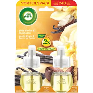 Airwick Raumduft Duftstecker, Duftölflakon, 2x 19 ml, Nachfüller, Duo, Vorteilspack, Süße Vanille & Sheabutter