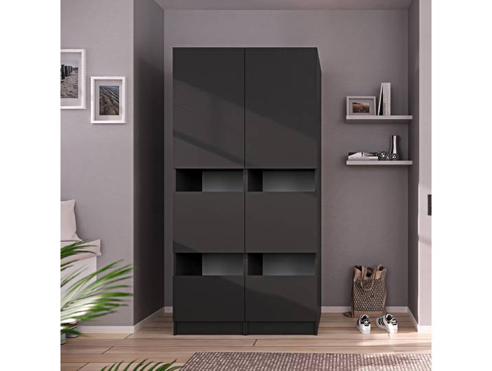 Armoire à linge Smart 100cm Gris/Anthracite