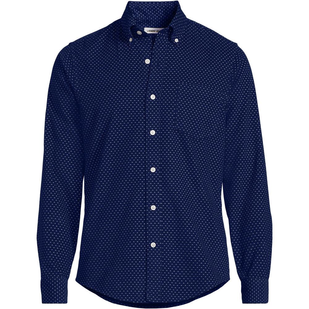 Feincordhemd in Tall-Größe, Herren, size: tall, Blau, Baumwolle, by Lands' End