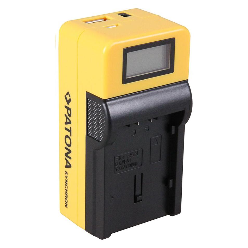 Patona Synchron USB Ladegerät f. Hitachi DZBP07S DZ-BP07S mit LCD-Display (Kamera Akku Ladegerät) (34353941)