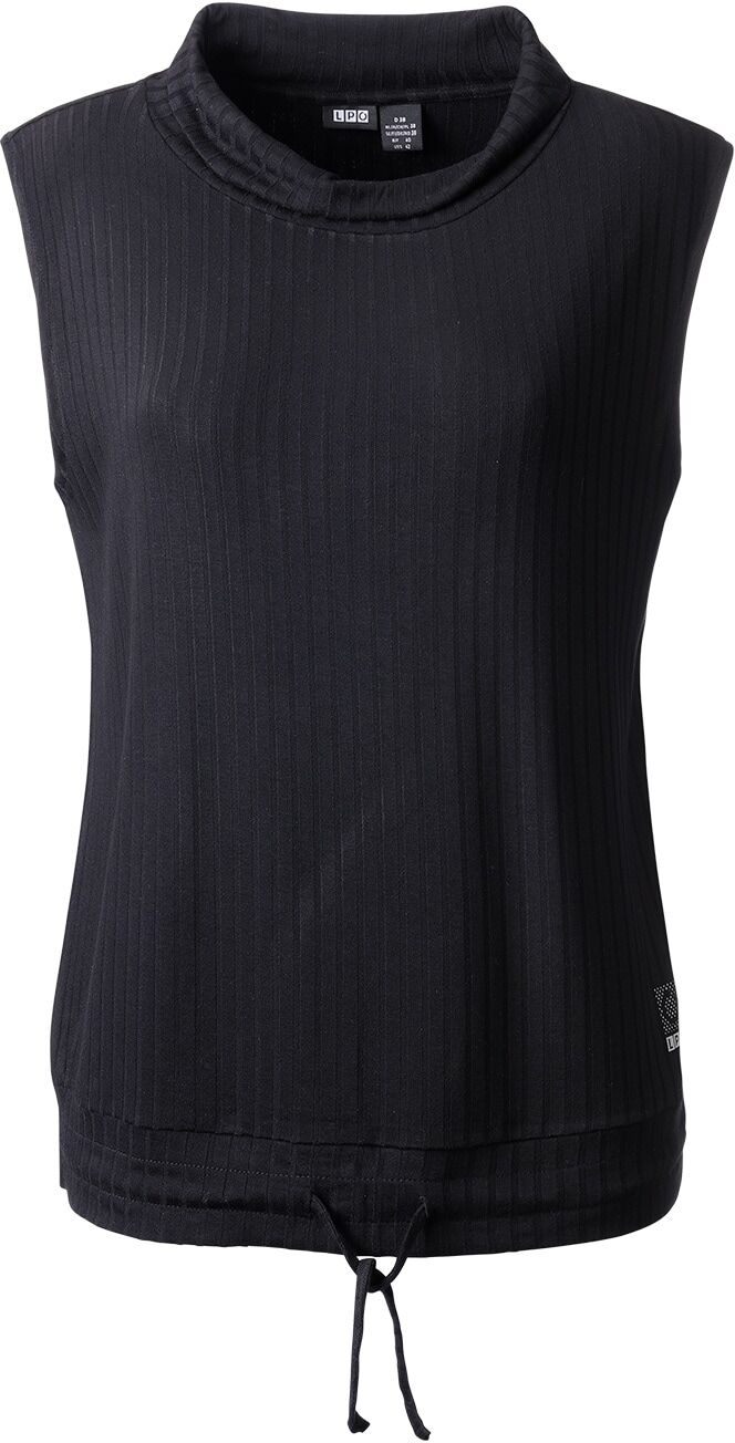 Funktionsshirt LPO "Da-T-Shirt Bea", Damen, Gr. 44L, schwarz, Jersey, 93% Viskose, 7% Elasthan, regular fit hüftbedeckend, offene Kante mit Kordelzug, Shirts Funktionsshirt, Rippenstrick, Kordelzug im Saum schwarz 44L