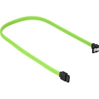 Sata III Kabel 90° sleeve grün, 45cm
