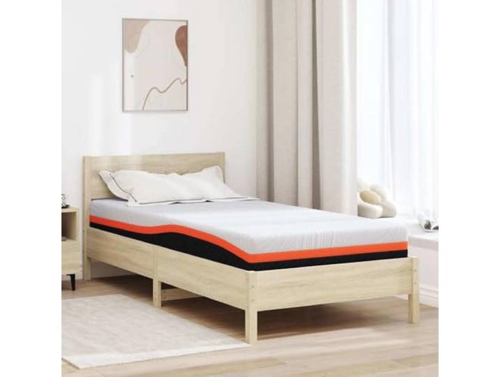 Matratze 90x200 cm Gel-Memory-Schaum Jacquard-Stoff Weiß und Schwarz Mittelfest, kühlende Gel-Infusion, modernes Design, einfache Pflege, rechteckig, langlebig