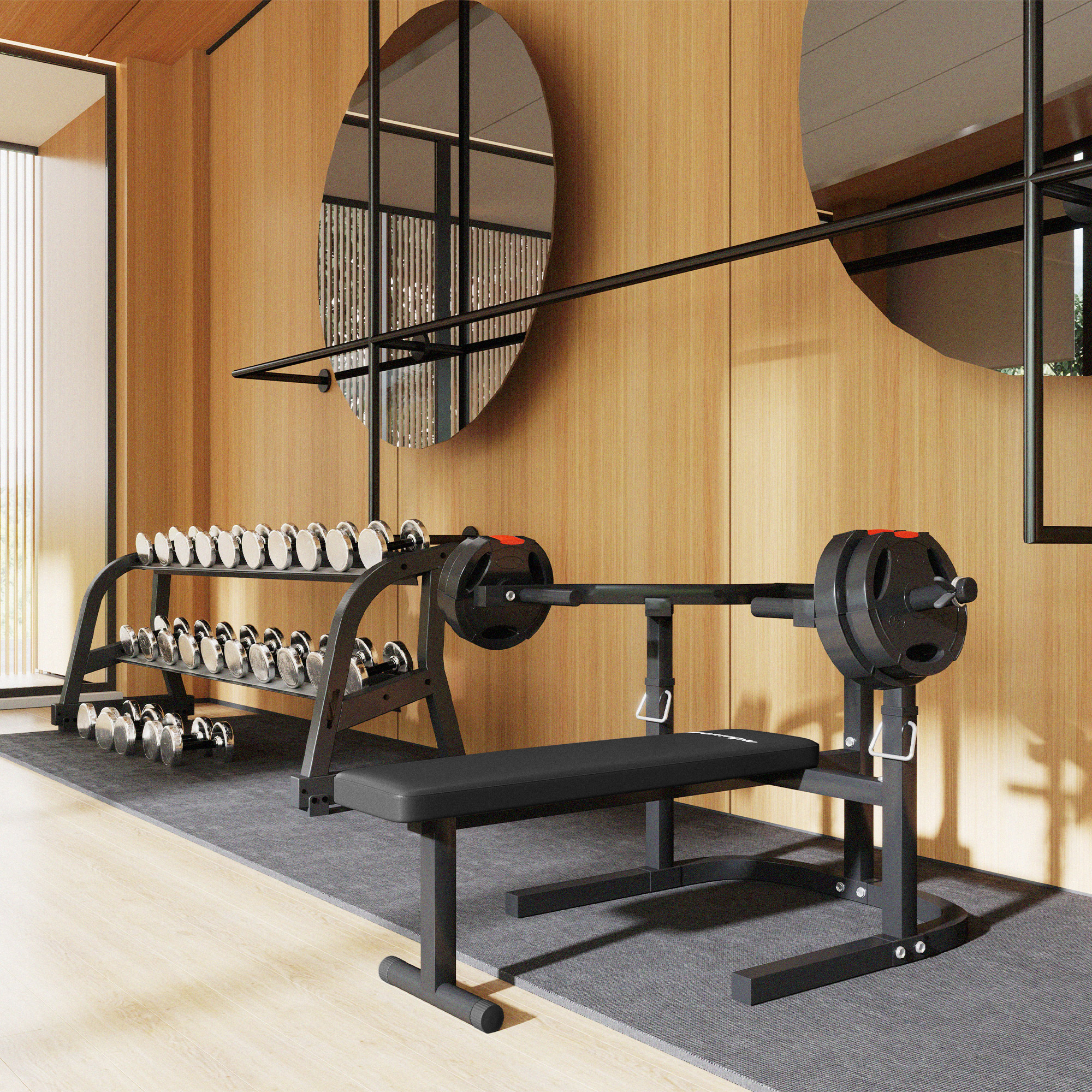 Sportnow Macchina Pettorali ad Altezza Regolabile in Acciaio, 150x150x60-85 cm, Nero