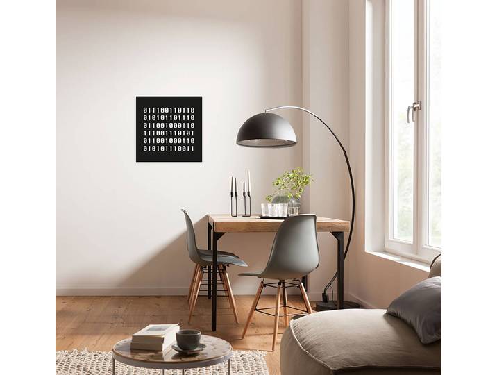 Impression sur toile Typo Naughty Binary Intissé de qualité allemande 155 g/m² tendue sur du bois massif de pin de haute qualité de 2 cm