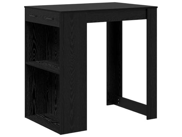HFXHIJXQ Bartisch mit Schubladen Stehtisch 102x70x103,5 cm Schwarz Eiche Vielseitiger Tresentisch für Küche und Essbereich mit zwei Fächern und Metallgriffen für raschen Zugriff auf Utensilien.