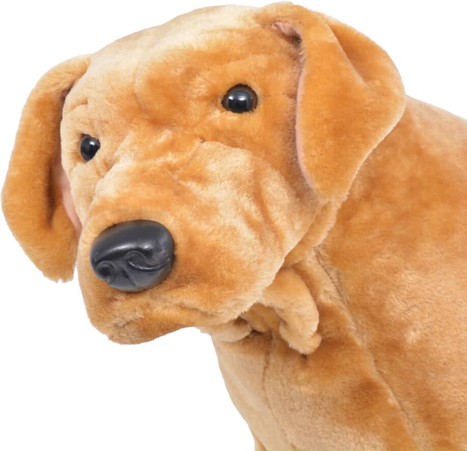 vidaXL Jouet en peluche Chien de race Labrador marron clair XXL