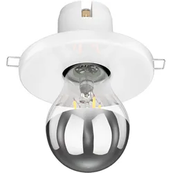 ledscom.de E27 Porzellan Decken-Einbauleuchte TELA, weiß, inkl. E27 LED Lampe, 399lm, 4,3W, Kopfspiegel, warmweiß