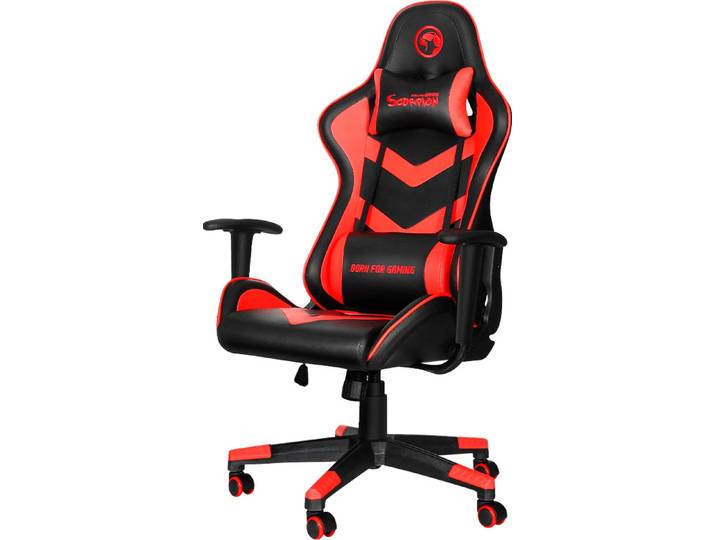 MARVO Gaming-Stuhl CH-106 - ergonomisch, höhenverstellbar, Schreibtischstuhl , schwarz (schwarz, rot, schwarz, rot), B/H/T: 129cm, Stühle, Gaming-Stuhl
