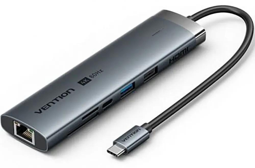 Vention USB-C Dockingstation, 8-in-1, 4K 60 Hz, 100W