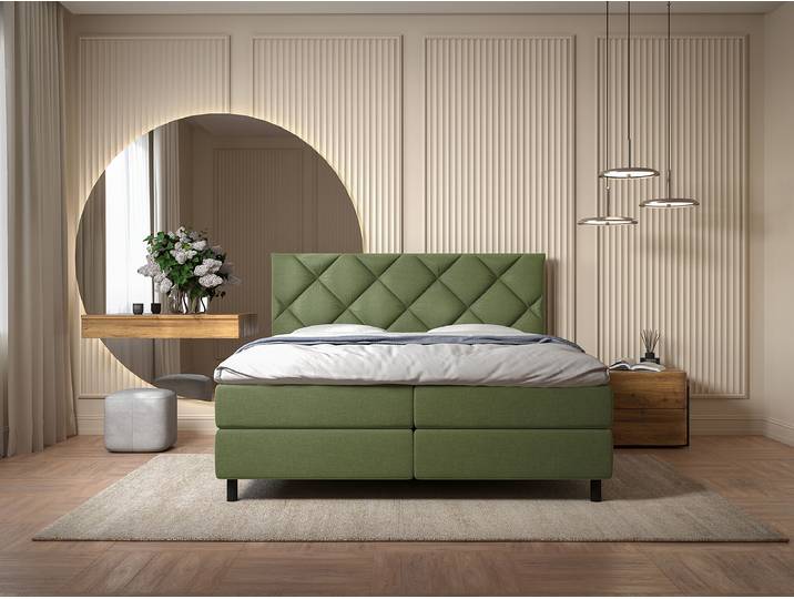 Boxspringbett Curgen 180 x 200cm Microfaser Wiam Grün