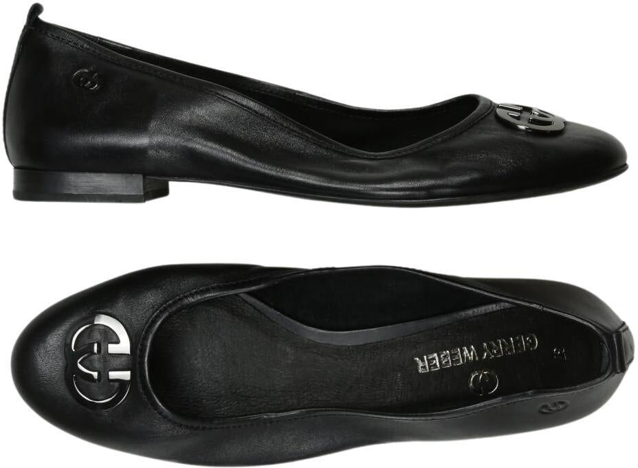Gerry Weber Damen Ballerina, Schwarz, Gr. EU 37, Leder - Second Hand