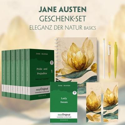 Jane Austen Geschenkset - 7 Bücher (Hardcover + Audio-Online) + Eleganz der Natur Schreibset Basics, Set von Jane Austen, EasyOriginal Verlag,