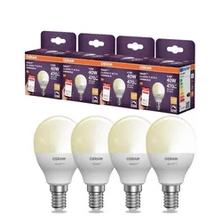 4er Set OSRAM SMART+ LED Tropfenlampe E14 Zigbee DIMM 4,9W wie 40W 2700K warmweißes Licht