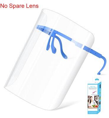 DynamicDeals Transparent Kitchen Face Shield Anti Oil Splash Protection Mask blue