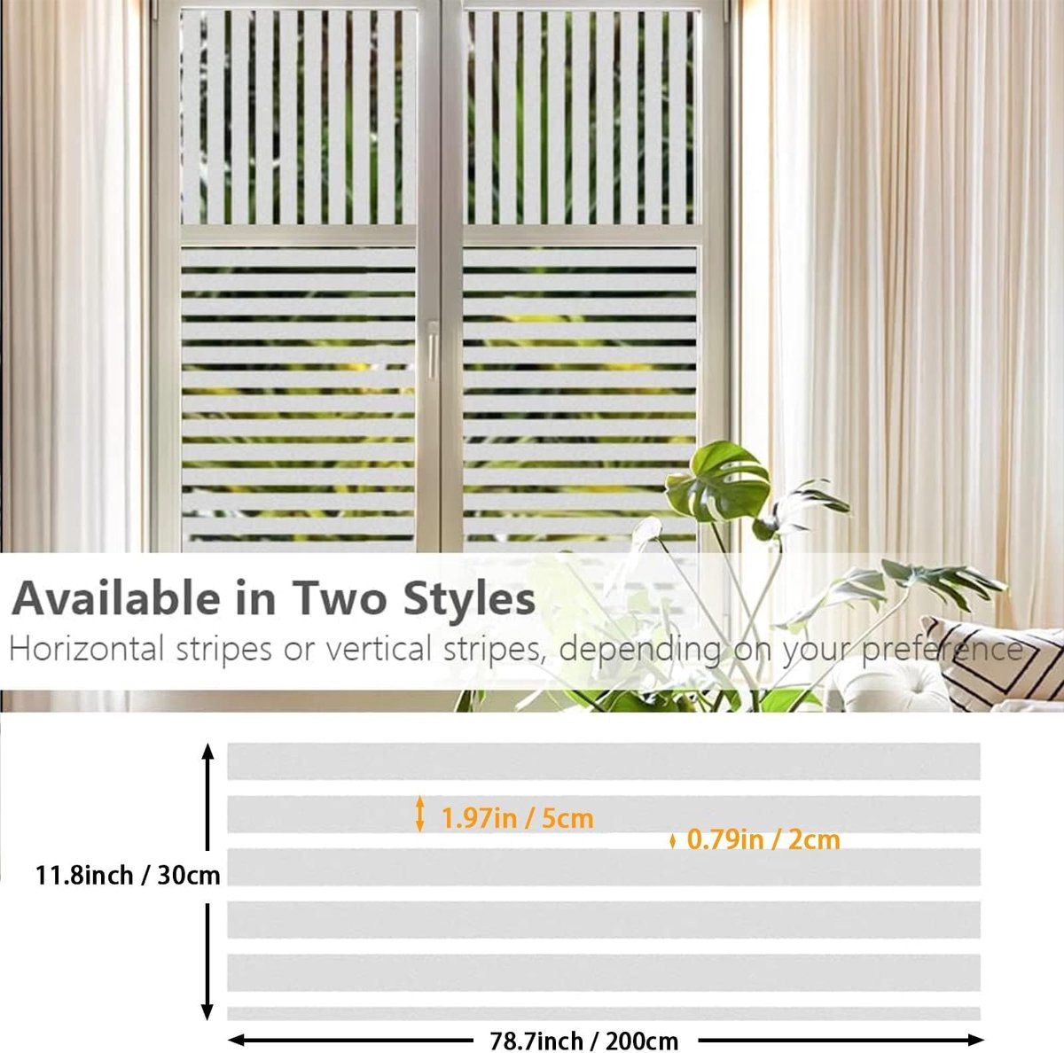 Qualsen Zelfklevende Raamfolie Privacy Folie Statische Decoratieve Folie, 90 x 400 cm, TM289