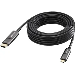 Vision „15 m langes schwarzes USB-C-zu-HDMI-4K-Kabel“ (15 m), Videokabel, Schwarz