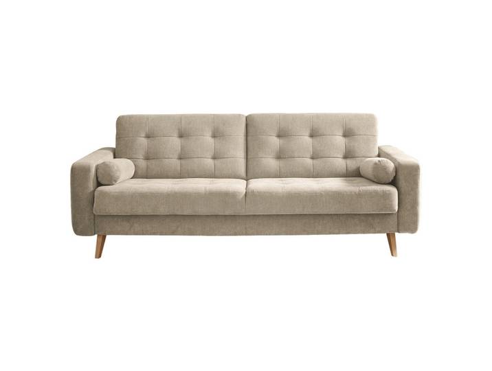 Mid.you Schlafsofa, Sand, Holz, 222x86x90 cm, Wohnzimmer, Sofas & Couches, Schlafsofas, Schlafsofas mit Bettkasten