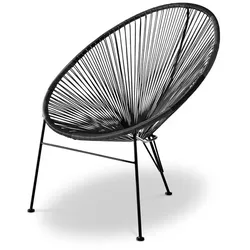 2er-Set Gartenstuhl Egg, PE-Geflecht Schwarz