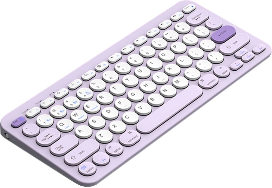 INF Kabelloses Dual-Mode Tastatur- und Maus-Set – 78-Tasten Kompakt Bluetooth/2.4G, Wiederaufladbar, Einstellbare DPI, Tragbar Violett