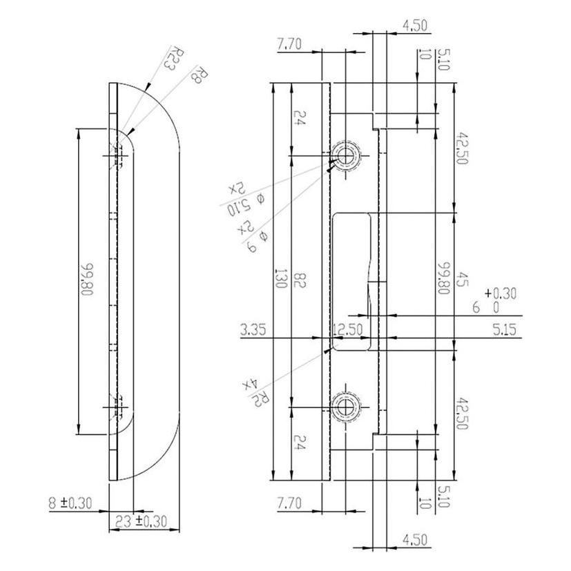 G-U Schliessbleche zu GU-SECURY Automatic / Wechsel / Europa (Schliessblech) (L-04811-12-1-1)