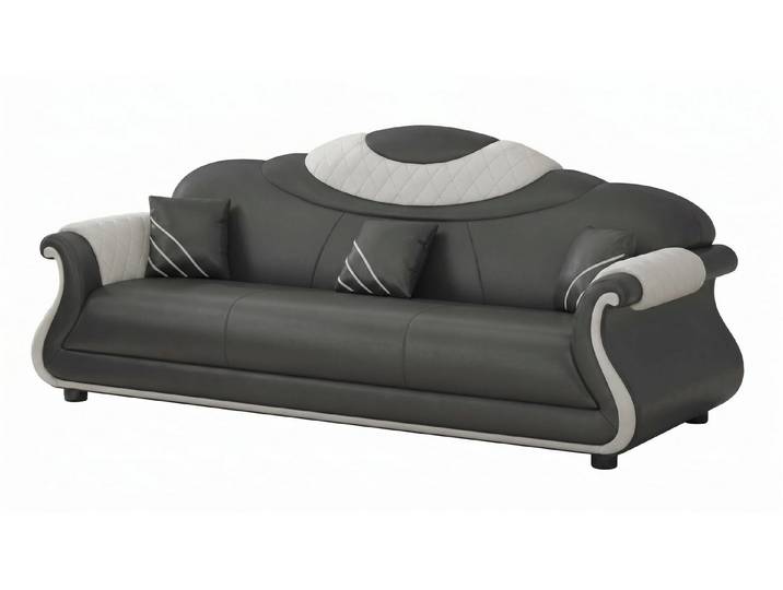 Xlmoebel 3-Sitzer Elegantes 3-Sitzer Sofa Schwarz Weiß Modern Couch Wohnzimmer Möbel, 1 Teile, Modernes Design