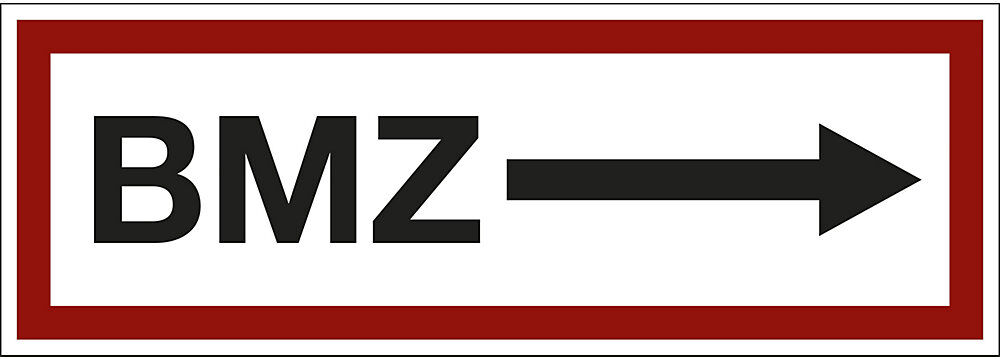 kaiserkraft Brandschutzkennzeichen für die Feuerwehr, BMZ, Pfeil nach rechts, VE 10 Stk, Kunststoff, LxH 297 x 105 mm