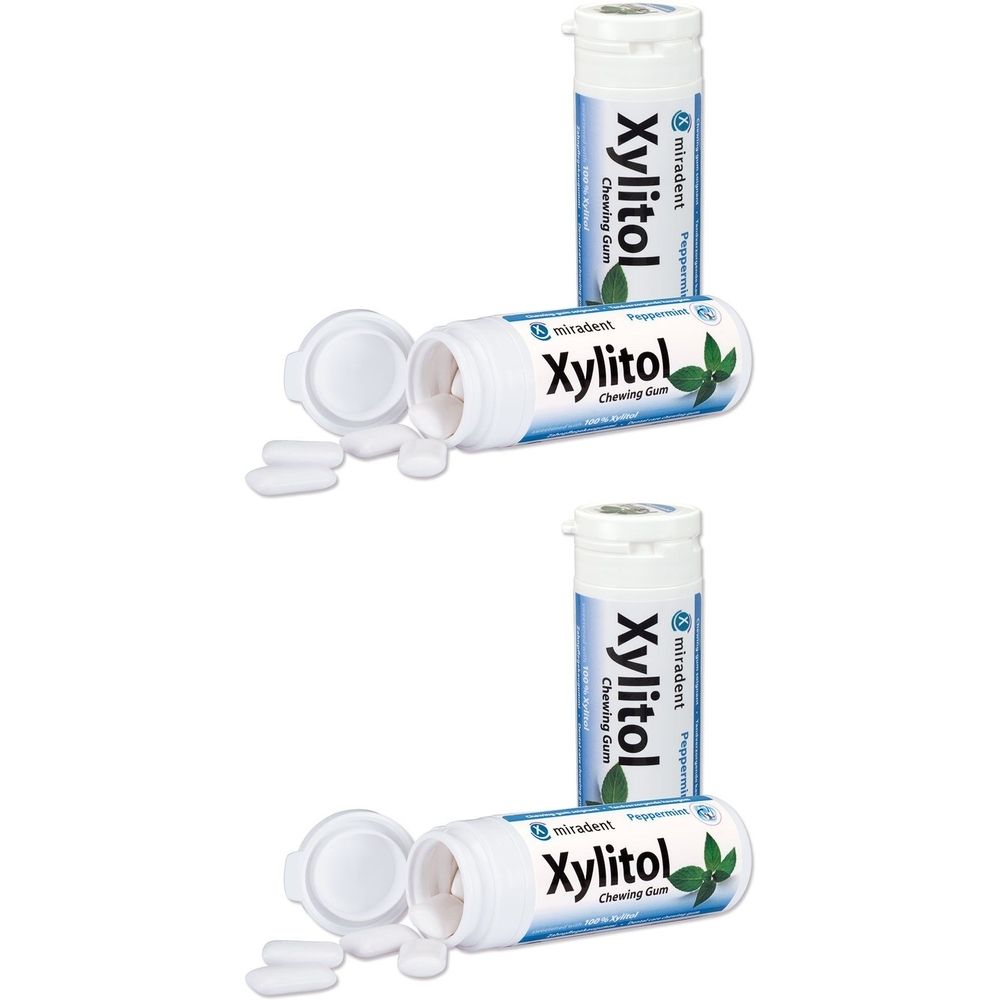 Miradent xYLITOL GUM Minze x2 2x30 St Kaugummi