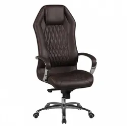 Chef Sessel Premium Qualität Dunkelbraun & Alu