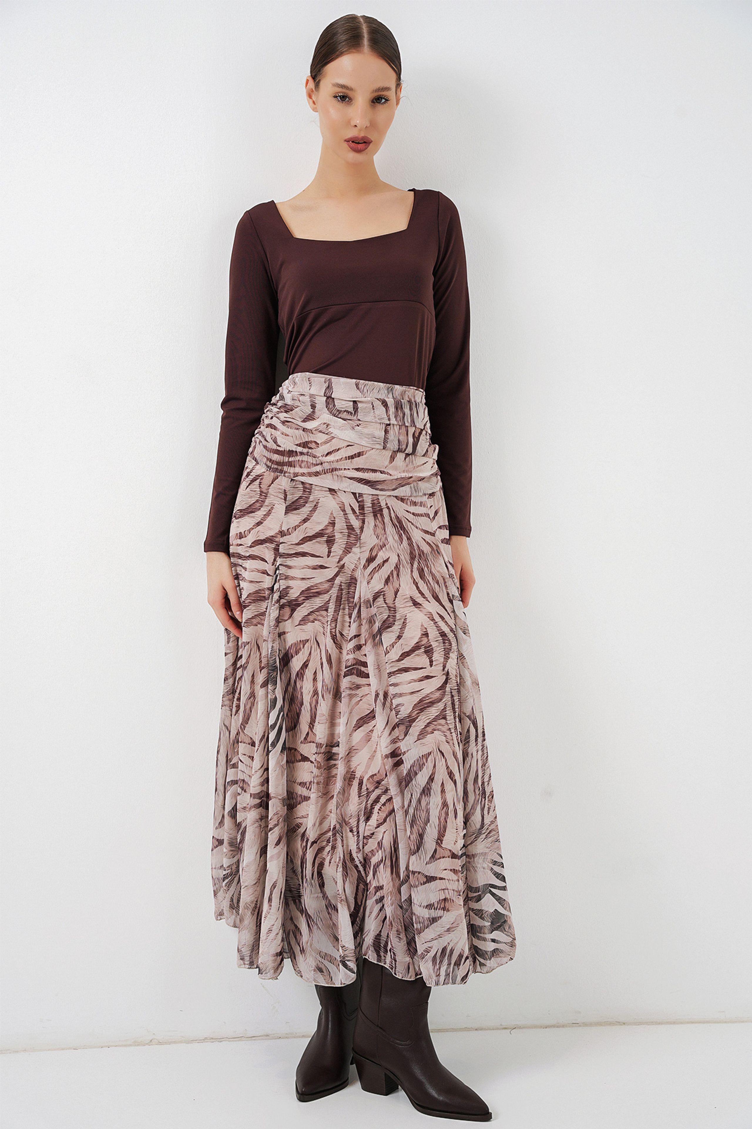Hoge Taille Paisley Maxi Rok