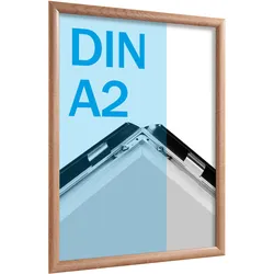 Klapprahmen A2 Standard holzoptik hell | 25 mm | Gehrung, Aluminium