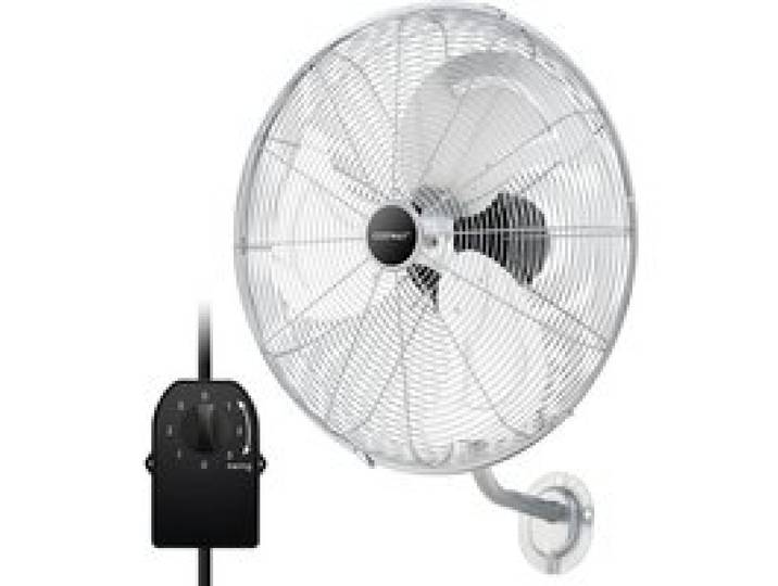 Ventilateur Mural Industriel 120 W 51 cm COSTWAY-3 Vitesses-3 Pales en Aluminium-Tête Oscillant-Protection Contre Surchauffe-Argent