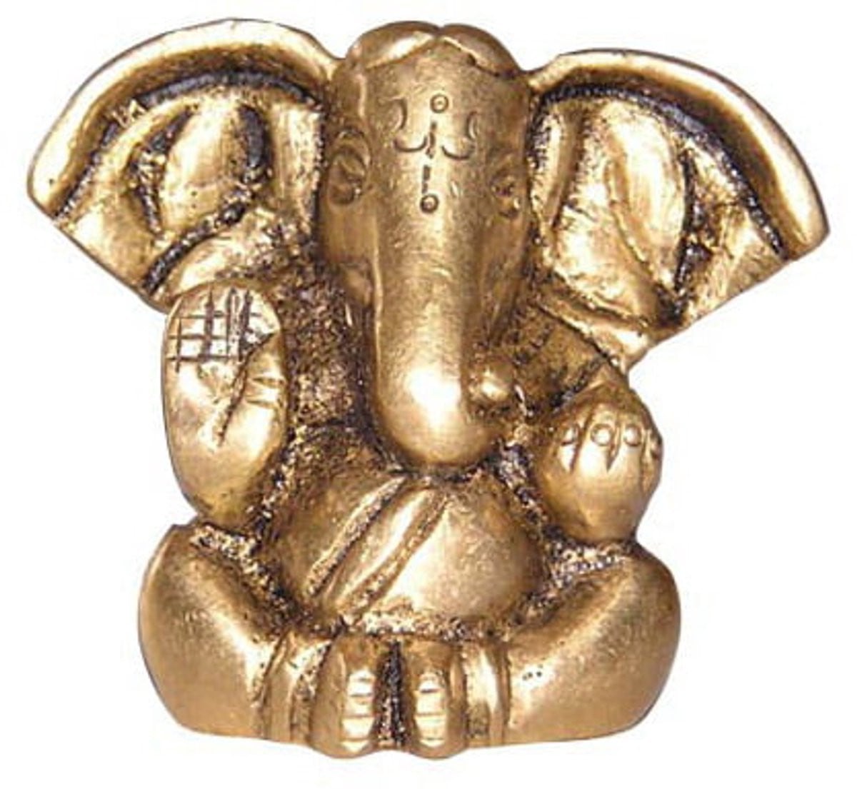Berk Ganesha messing beeldje zittend voor op tafel