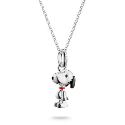 Kette mit Anhänger THOMAS SABO "THOMAS SABO x Peanuts Kette Snoopy" Gr. 45, silber (silberfarben, schwarz, rot), Halsketten, Damen, 45, Silber 925 (recycelt)