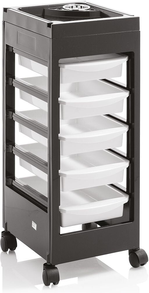 Xanitalia CARRELLO PER PARRUCCHIERE BARBIERE 4 CASSETTI PORTA ATTREZZI MILANO Bianco