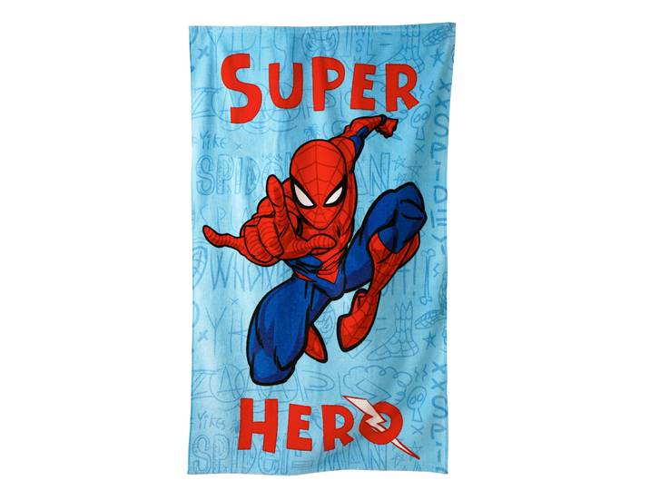 Drap de bain enfant Spiderman®, éponge et velours coton - 320g/m2 - Blancheporte
