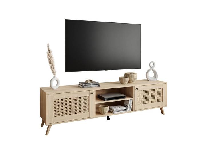 TV-SCHRANK VIENNA 3D mit Wiener Geflechtimitation / Puccini Eiche