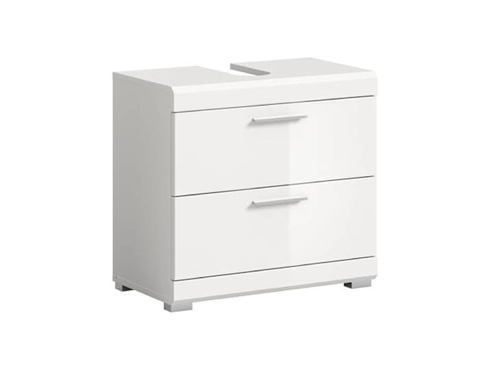 Homes & Jones Meuble sous Vasque Scout 60 x 56 x 34 cm - 2 tiroirs - Blanc/Blanc Brillant