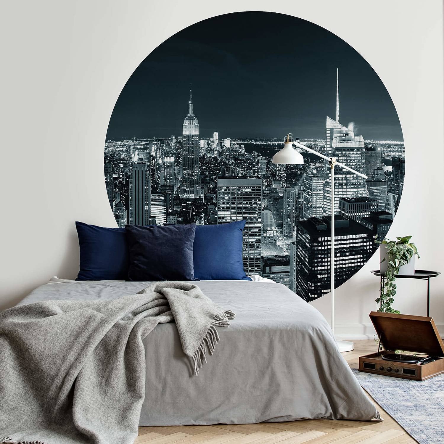 home24 Fotobehang New York Skyline Abstract Mural Zwart