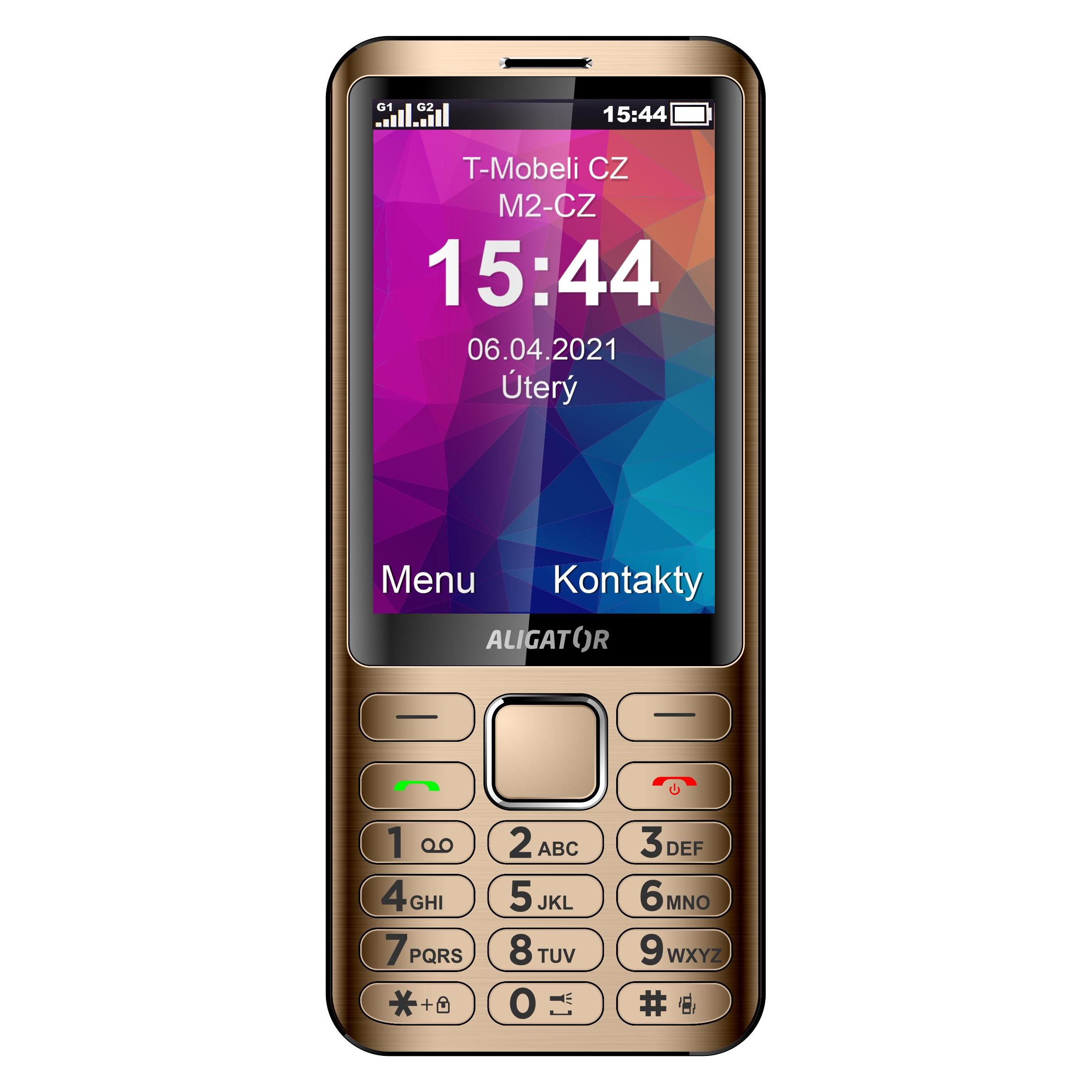 Aligator D950 (3.5") Gold Senior phone (3.50", 2 Mpx) (AD950GD)