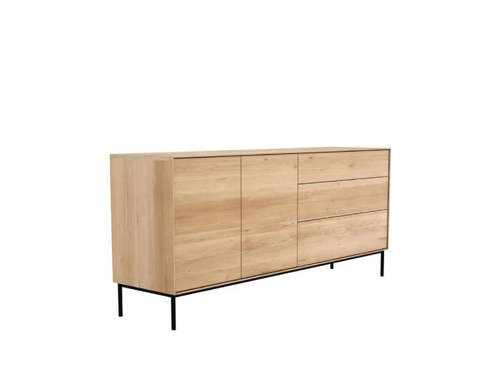 Ethnicraft Whitebird Siteboard Eiche-Metall 2-türig 3 Schubladen
