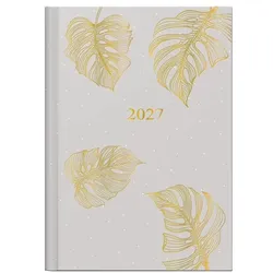 Brunnen Taschenkalender Tageskalender »Monstera 2027« A6 grau
