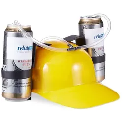 relaxdays Party-Trinkhelm gelb-schwarz-transparent