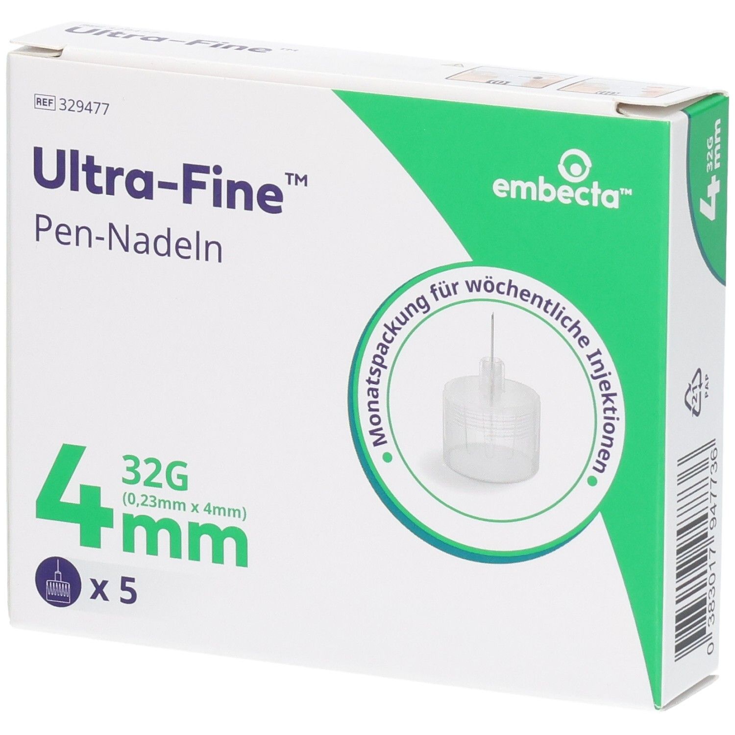 Ultra-Fine Pen-Nadel 4 mm 32 G 5 St Kanüle